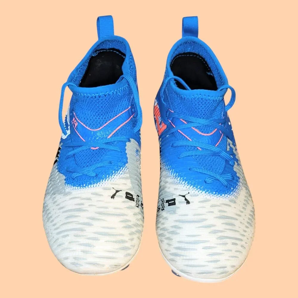 Puma Future 8 Match Forever Kids Soccer Cleats Size 1.5 White Blue Youth 108435